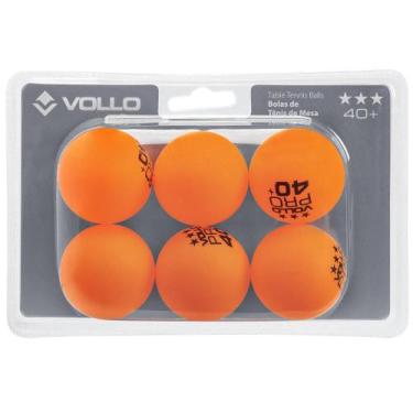 Imagem de Bola de Tênis de Mesa Vollo 3 Estrelas com 06 Unidades Laranja