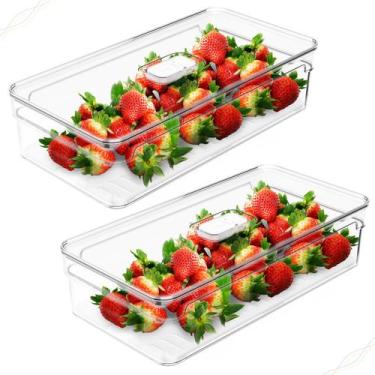 Imagem de Conjunto 2 Organizadores de Geladeira 2,8 Litros Bandeja Escorredor Cl