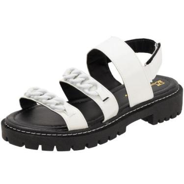 Imagem de Sandália papéte feminina tratorada estilo blogueira branca confortável