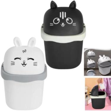 Imagem de Lixeira gato 1,5 litros fofa porta treco mesa pia escritorio - KEITA, 
