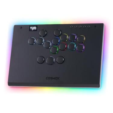 Imagem de Haute42 Leverless Controller for Arcade Gaming: M Ultra Large & Slim Aluminum Alloy Template - 16 Key Crystal Low-profile Switches - Custom RGB & Ambient Backlight Leverless Controller for PC/PS4/PS3