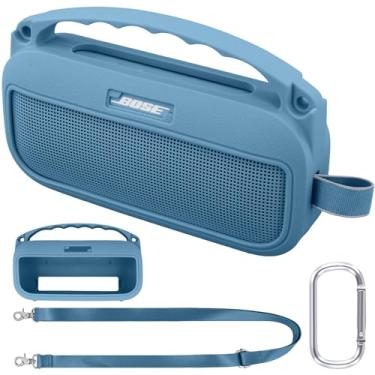 Imagem de co2CREA Capa de silicone macio para Bose SoundLink Flex 2ª geração Bluetooth (capa azul)