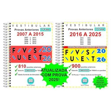 Imagem de FUVEST 1ª Fase 1530 questões Provas 2007 a 2023 + gabarito COMENTADO