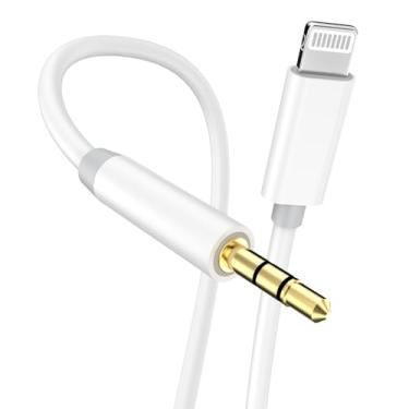 Imagem de [Certificado Apple MFi] Cabo auxiliar de iPhone para carro, Lightning para fone de ouvido de 3,5 mm, adaptador para estéreo de carro compatível com iPhone 14 13 12 11 XS XR X 8 7 para alto-falante