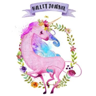Imagem de Bullet Journal: A4 - Licorne - 160 pages - couverture souple "glossy" - Pointillés - Dot point, bullet journal, dot grid, planner, planning, organizer, journal, Licornes, Bujo