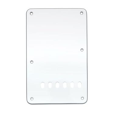 Imagem de Musiclily 6 Furos Vintage Escudo Traseiro para Tremolo de Guitarra Fender EUA/Mexicana Standard Stratocaster Estilo Moderno,3 Camadas Branco