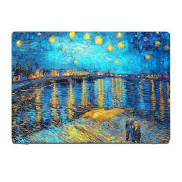 Imagem de Fulbrio Arts Compatível com MacBook Air 33.0 cm capa rígida acabamento fosco pele, 2020 2019, versão A2179/A2337 fina com capa de teclado, noite estrelada sobre o Ródano por Van Gogh