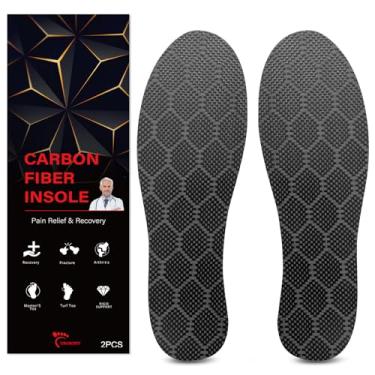Imagem de Palmilha de fibra de carbono, 1 par para homens e mulheres, inserção rígida de sapato para recuperação, placa de pé de grafite para artrite, hálux rígido, bico de grama, Morton, fascite plantar,