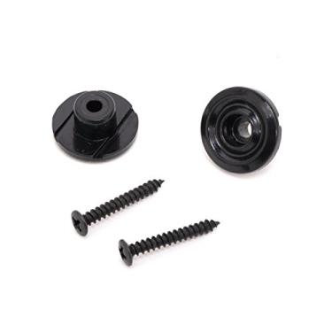 Imagem de Musiclily Retentor de cordas de baixo estilo vintage Rondelle para baixo de precisão Fender Jazz Bass Precision, preto (pacote com 4)