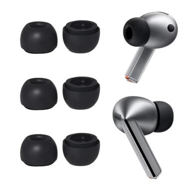Imagem de Pontas de substituição de fones de ouvido de silicone compatíveis com fones de ouvido Samsung Galaxy Buds 3 Pro, tamanho pequeno, 3 pares, preto
