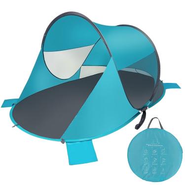 Imagem de Zento Deals Barraca de praia grande instantânea pop up – abrigo de para-sol para 3-4 pessoas com proteção UV – barraca com bolsa de transporte para atividades ao ar livre – fácil configuração, à prova de vento impermeável para praia