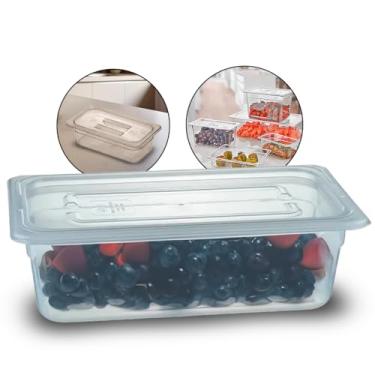 Imagem de Kit Cuba Gastronômica Tampa Gn 1/3 100mm Acrílico Buffet Profissional