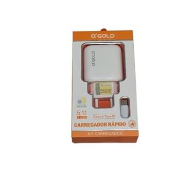 Imagem de Kit Carregador Super Turbo 45W Porta Dupla (USB-C + USB-A) + Cabo Tipo C de 1m, Compatível com Samsung, Motorola, iPhone 15 Tablets, Notebooks (Branco) - Premium®