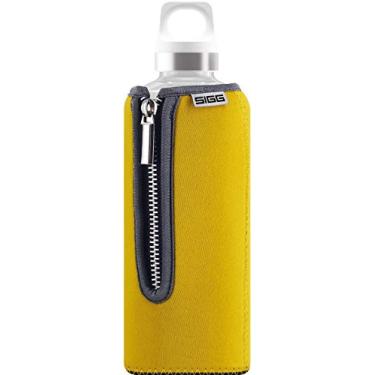 Imagem de SIGG Garrafa de água de vidro amarela Stella com bolsa de neoprene, livre de BPA – 0,5 L