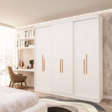 Imagem de Guarda Roupa Casal 6 Portas Lugano Mdf Branco Artico