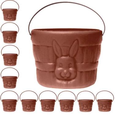 Imagem de 10 Cestinhas Grandes Coelhinho para Kits de Páscoa Chocolate e Doces -