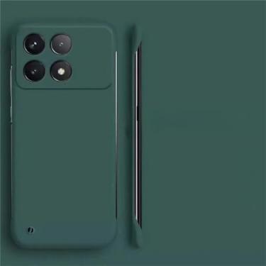 Imagem de Capa de telefone ultrafina sem moldura para POCO F6 F3 Pro à prova de choque rígido PC traseiro capa para POCO M3 Pro 5G pele, verde escuro, para Poco F3