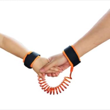 Imagem de Pulseira Guia Infantil de Segurança Proteção para Criança Pulso Anti Perda Premium (Laranja)