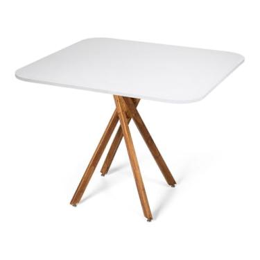 Imagem de Mesa de Jantar Madeira Cozinha(Quadrada Branca)