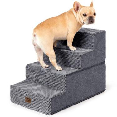 Imagem de Escada para Cães EHEYCIGA - 4 Degraus, 45cm, Antiderrapante (Cinza)