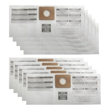 Imagem de Pacote com 10 sacos de filtro de vácuo 90668 tipo B 9066800 9066833 compatíveis com Shop Vac aspirador de pó de 2-2,5 galões, todos os lados QAM70 e CMXZVBE38774 sacos de reposição para coletores de
