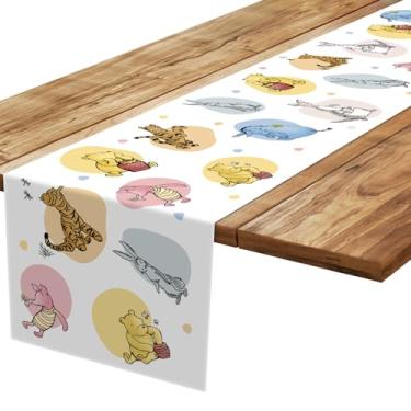 Imagem de Decorações clássicas de chá de bebê Ursinho Pooh, toalhas de mesa engraçadas, decoração de festa de aniversário do Ursinho, toalhas de mesa brancas Pooh, artigos de festa de aniversário reveladores de