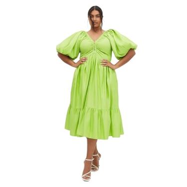 Imagem de City Chic Vestido feminino - Grace Midi, Pistache, 25 Plus Size