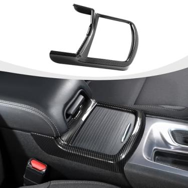 Imagem de RAZPOY Capa de painel de suporte de copo de fibra de carbono compatível com Dodge Charger e Chrysler 300C Accessories 2011-2025