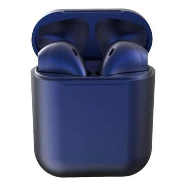 Imagem de Fone De Ouvido Bluetooth Sem Fio Android e IOS Azul Escuro - TWS