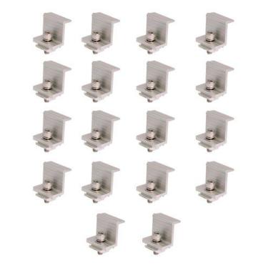 Imagem de Conector Fixador Grampo Final Painel Solar 30mm - 18 Peças - BELENUS