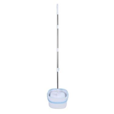 Imagem de Spin Mop E Bucket Set, 360 ° Rotativa Auto Espremendo Praça Mop Cabeça Com Alça Ajustável, Separe água Limpa E Suja, Esfregão Piso Para Madeira Azulejo Mármore Pisos