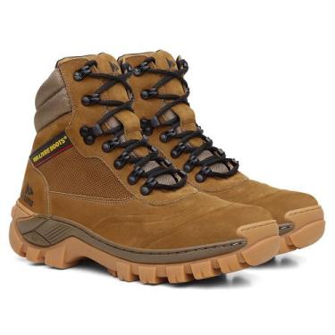 Imagem de Bota Masculina Coturno Alabama de Couro Premium Cor Mostarda - Via Liv