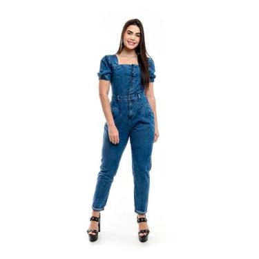 Imagem de Macacão Jeans Slouchy Manga Princesa - Restrito Jeans, 0000, 36
