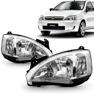 Imagem de Par farol corsa montana 2008 até 2012 máscara cromada