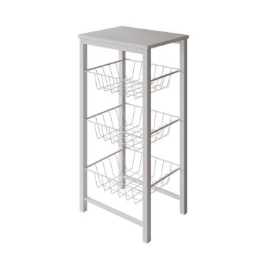 Imagem de Fruteira de Chão Cozinha Montada Aço Branco Tampo Branco Roma