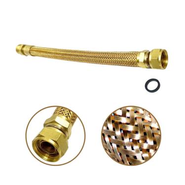 Imagem de Mangueira flexível de gás 40cm Macho x Fêmea 1/2 Para Instalação de Cooktop Forno e Fogão Gás gn glp