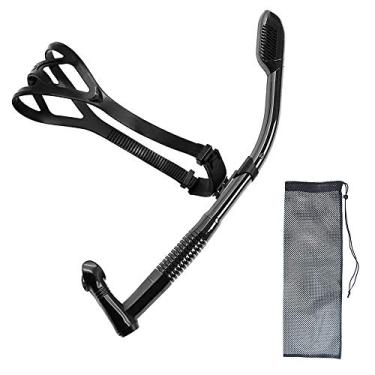 Imagem de Snorkel de natação com função giratória Uniswim para treino, natação, natação, natação, treino, mergulho, snorkel e boca confortável para piscina e água aberta (preto)