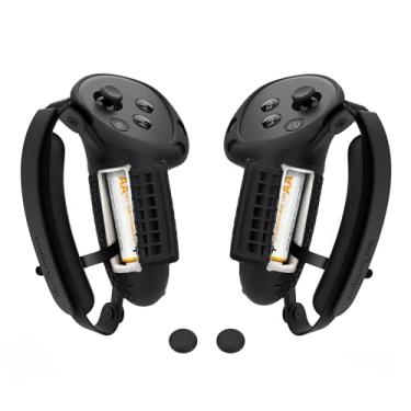 Imagem de SoJumpvr Controller Grips Cover Compatible with Meta Quest 3S/Quest 3 Accessories, Hand Strap with Battery Opening, Knuckle Straps with Widen and Thicken Sponge(Not for Charging Dock) (Black)