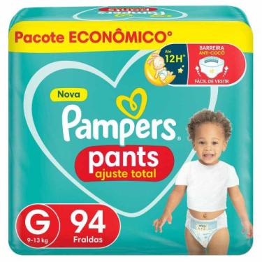 Imagem de Fralda Pampers Pants Ajuste Total Tamanho G 94 Unidades Descartáveis, 