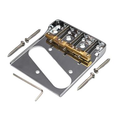 Imagem de DIAO79NI TL Ponte de guitarra moderna de 3 lados/selas de latão compensado e lado cortado para Fender Squier Telecaster (cromado)
