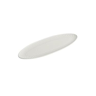 Imagem de Prato de lanche minimalista e personalizado, prato de confeitaria de cerâmica de hotel - 32,4 cm branco puro