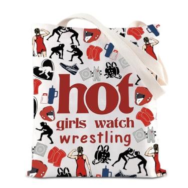 Imagem de Bolsa feminina Wrestling Merch Tote Bag Girly Wresting Inspire Wrestler Player Shoulder Bag Coach Gift Wrestling Mom Gift (wrestling T)