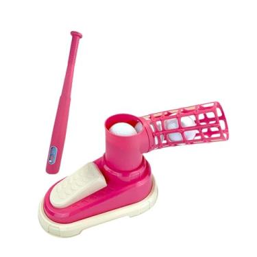 Imagem de oshhni Máquina de arremesso de beisebol Lançador de beisebol externo de beisebol meninos praticam presente de presente portátil, com 3 Bolas