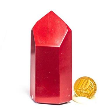 Imagem de Ponta Jaspe Vermelho Gerador 70mm 70g Pedra Natural Tipo  A - Varejo