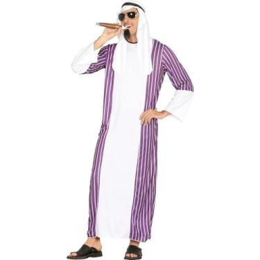 Imagem de Fantasia Arabe Masculina de Luxo com Turbante Roupa de Carnaval Adulta