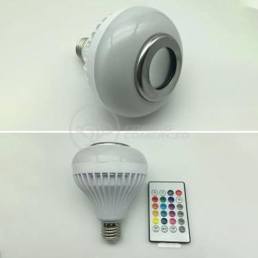 Imagem de Lâmpada Led 12W E27 Rgb Colorida Com Caixa De Som Bluetooth