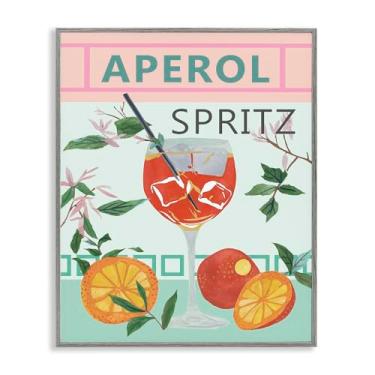 Imagem de Stupell Industries Aperol Tropical Cocktail Cinza Emoldurado Giclée Arte de Parede Design por Melissa Wang, 40 x 50