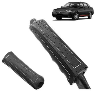 Imagem de Revestimento Couro Alavanca Freio De Mão Ondulado Santana 1998 À 2006 