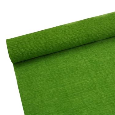 Imagem de ODETOJOY Rolo De Papel Crepom Premium 70G Para Fazer Flores, Branco, Verde, Rosa, Serpentina, 25 Cm Largura, 2,4 M Comprimento (Verde Gramado)