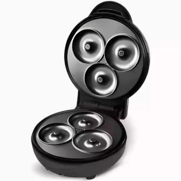 Imagem de Máquina De Donuts Mini Preta - Faz 3 Rosquinhas - 110V